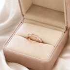 Körben kristályos nemesacél gyűrű rosegold