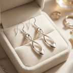 Leora ezüstös végtelen fülbevaló