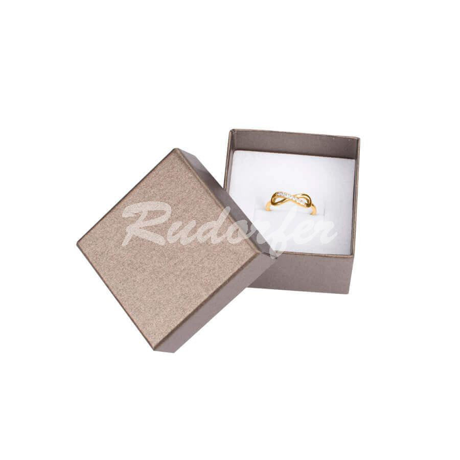 Aranybarna ékszerdoboz 45x45x35mm gyűrű-fülbevaló.kis medálos nyaklánc - 35mm