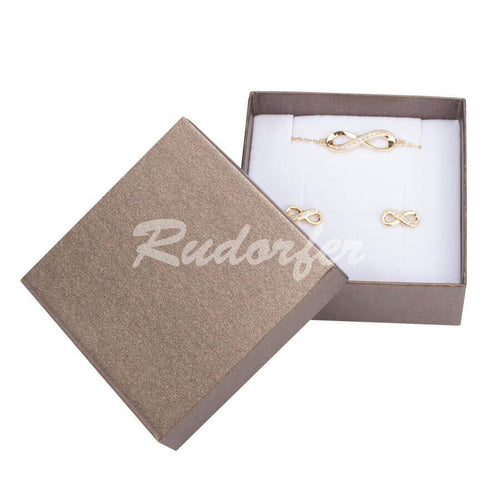 Aranybarna ékszerdoboz 65x65x25mm karperec-nyaklánc-szett