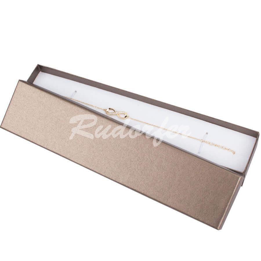 Aranybarna ékszerdoboz 225x45x25mm karlánc-nyaklánc-ékszeróra