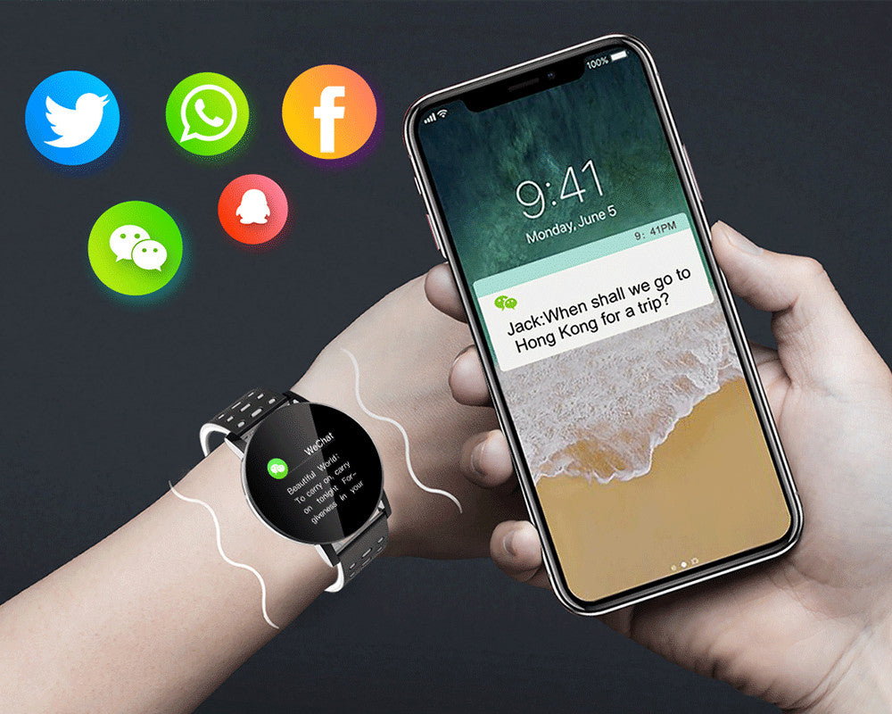 119 Plus Kék Okosóra, Vérnyomásmérő, Fitneszóra, Sportóra,Univerzális