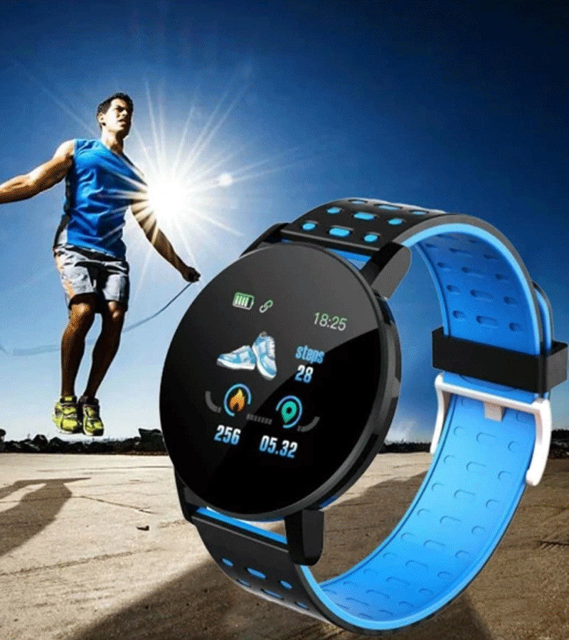 119 Plus Kék Okosóra, Vérnyomásmérő, Fitneszóra, Sportóra,Univerzális