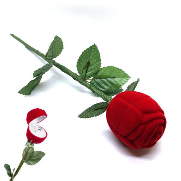 Rózsaszál díszdoboz gyűrű - pici fülbevaló