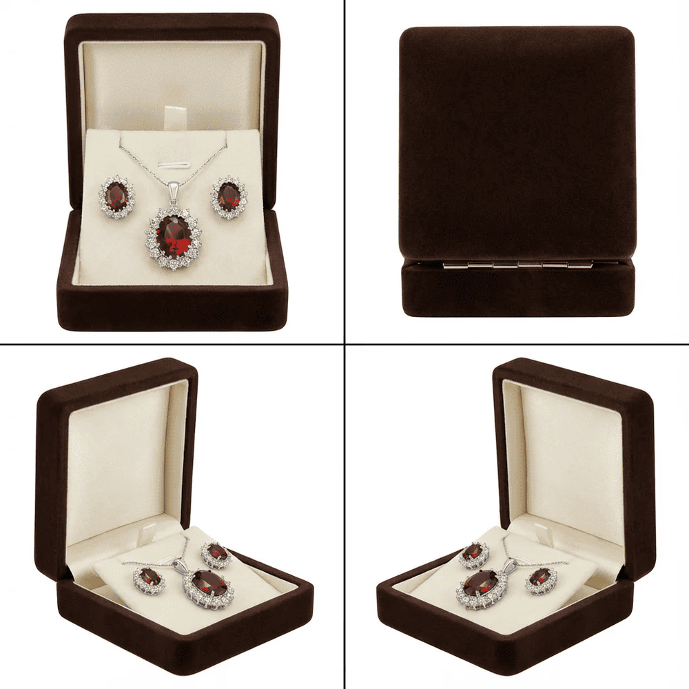 Smoon Elaris ékszer szett whitegold-piros