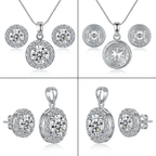 Kristályos kerek ékszer szett whitegold