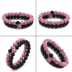 Khadija női karkötő rózsaszín-fekete