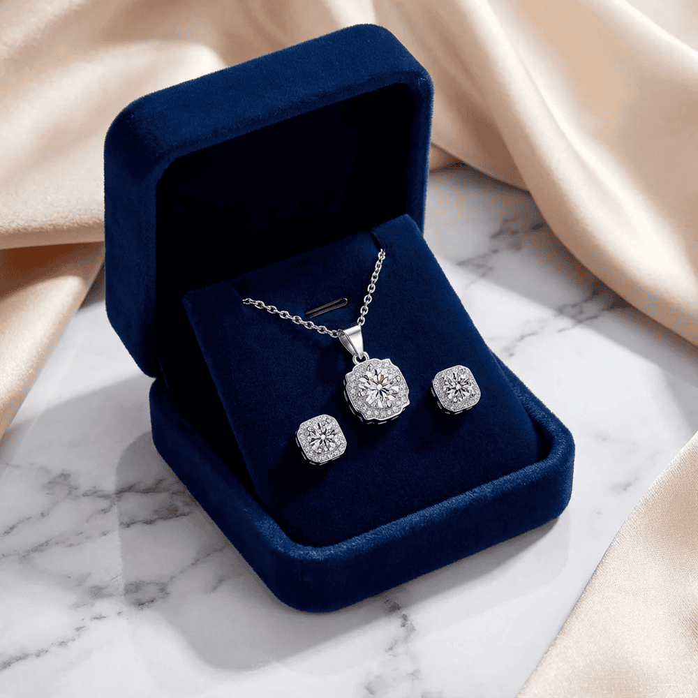 Fabiana-Isis nyaklánc +fülbevaló szett whitegold