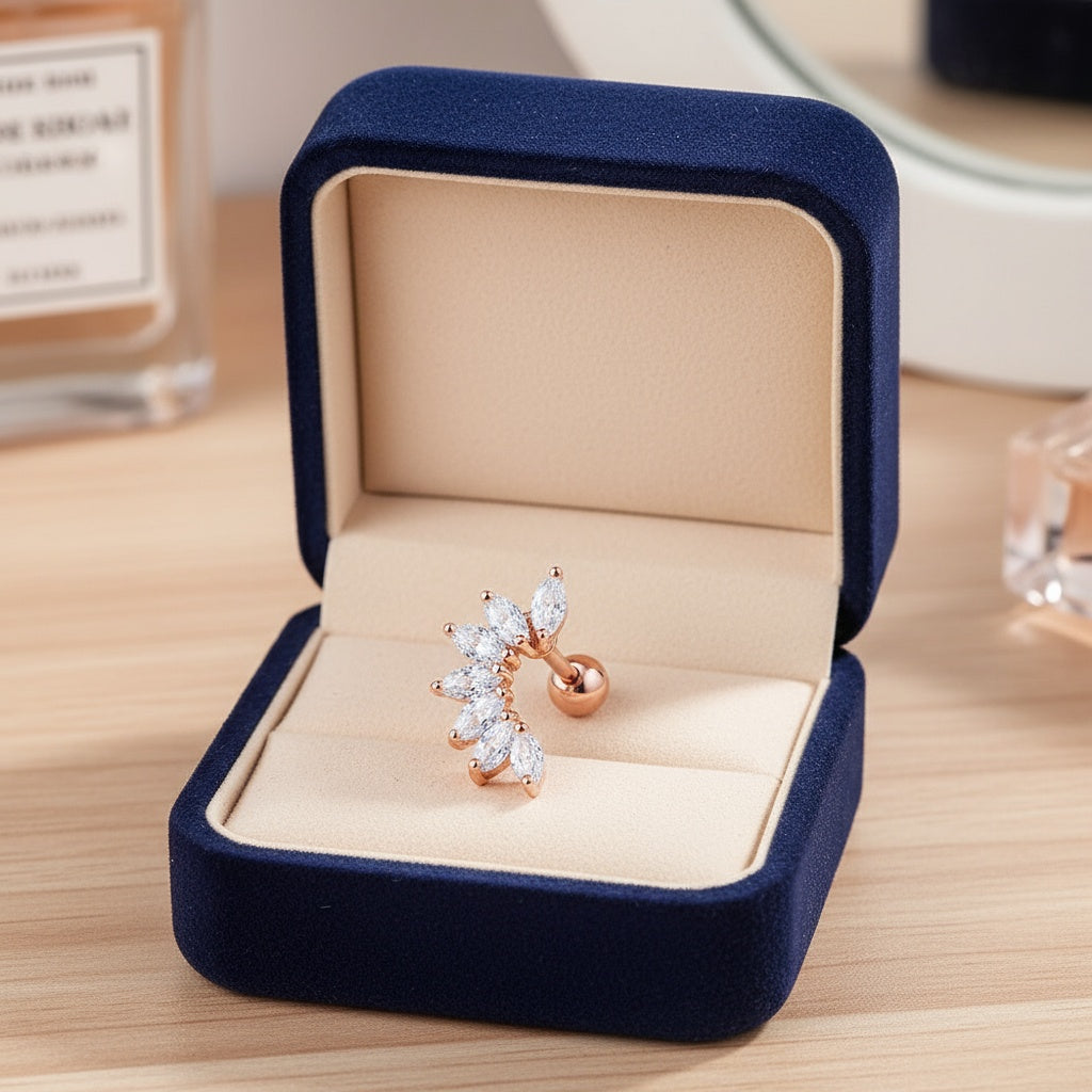 Alise kristályos nemesacél fülbevaló rosegold