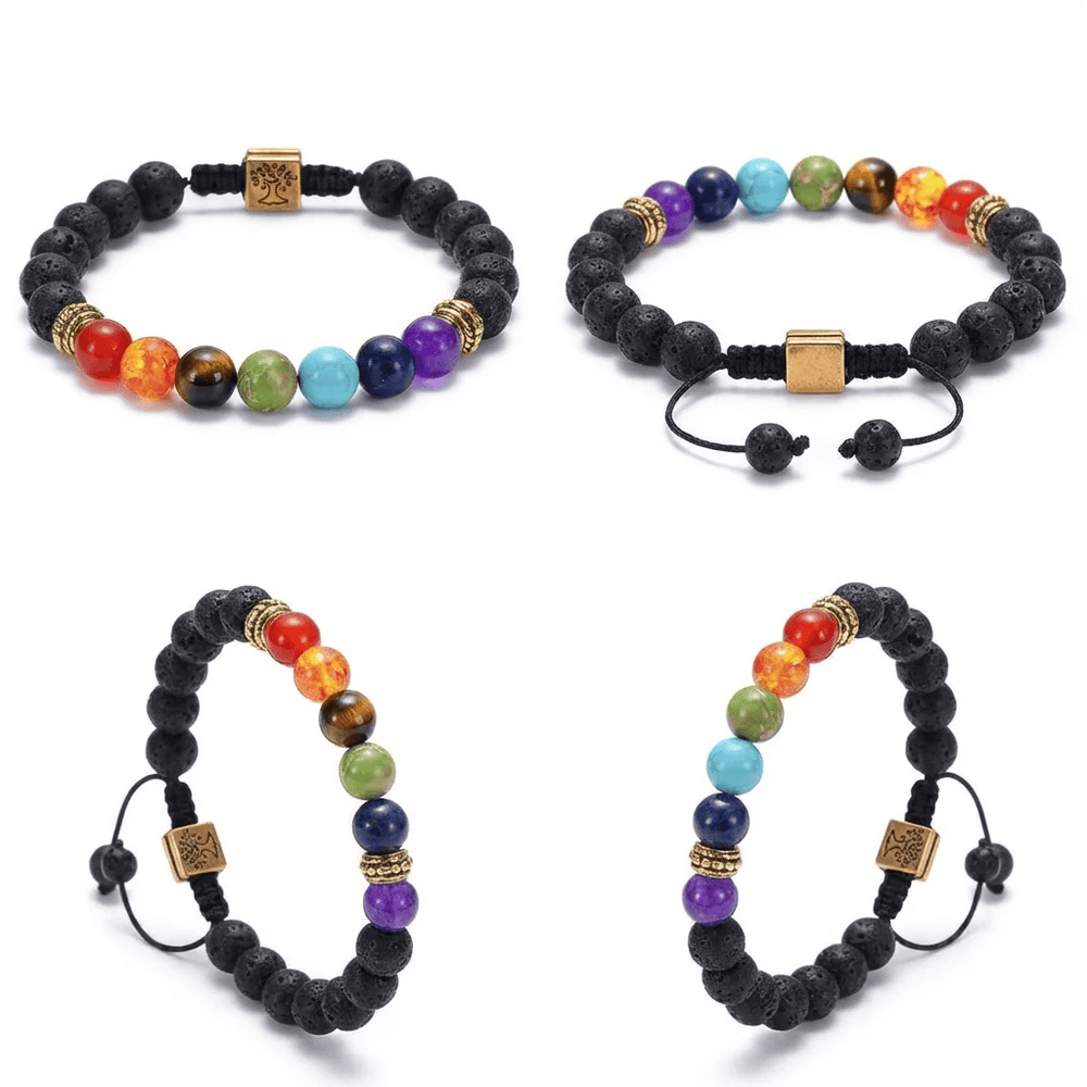 Élet fája 7 csakra karkötő arany