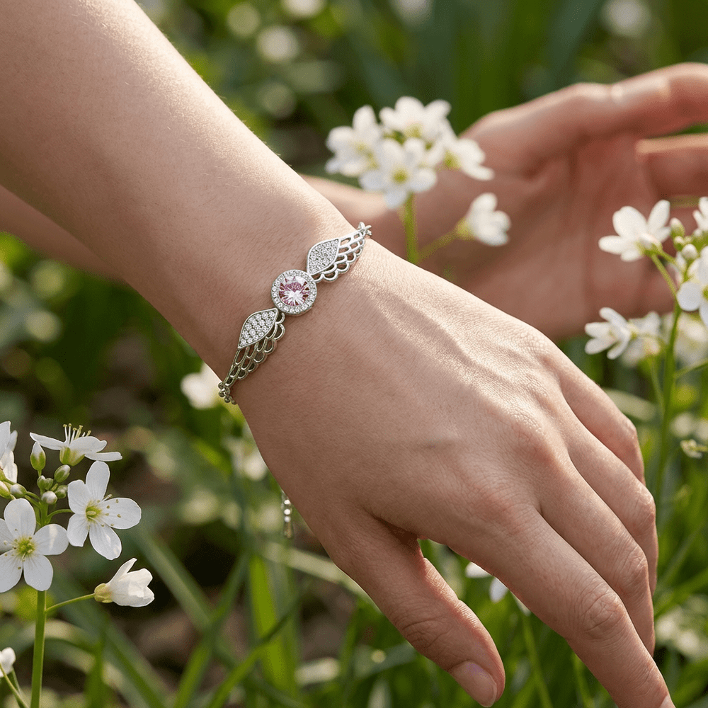 Isaure női karkötő whitegold-pink