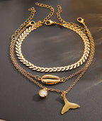 Smoon delfin uszonyos bokalánc szett gold