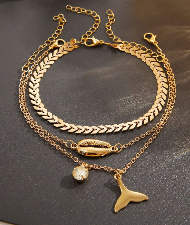 Smoon delfin uszonyos bokalánc szett gold