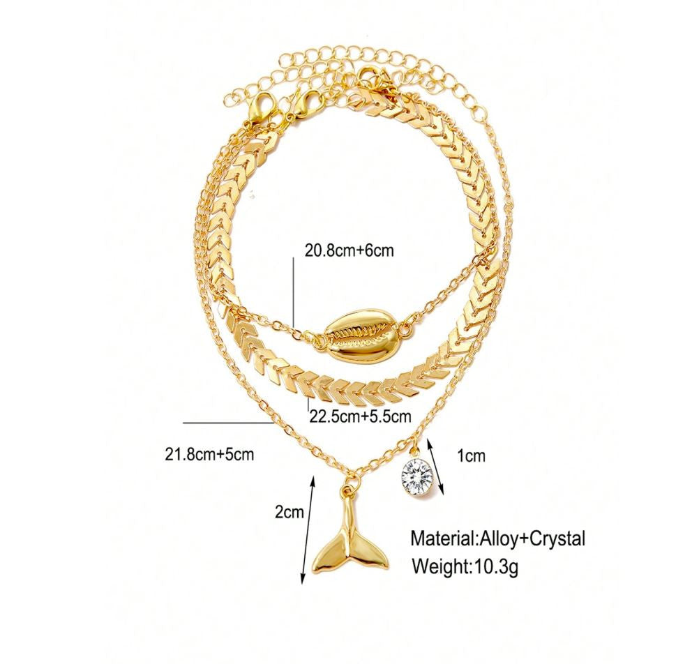 Smoon delfin uszonyos bokalánc szett gold