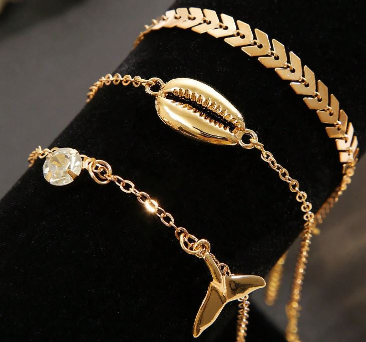 Smoon delfin uszonyos bokalánc szett gold