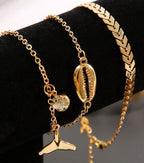 Smoon delfin uszonyos bokalánc szett gold