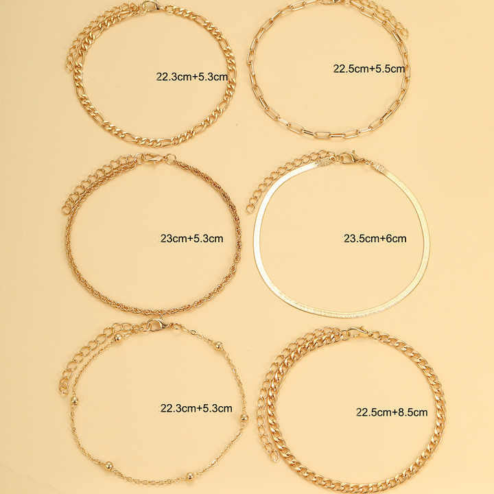 Smoon hatrészes bokalánc szett gold