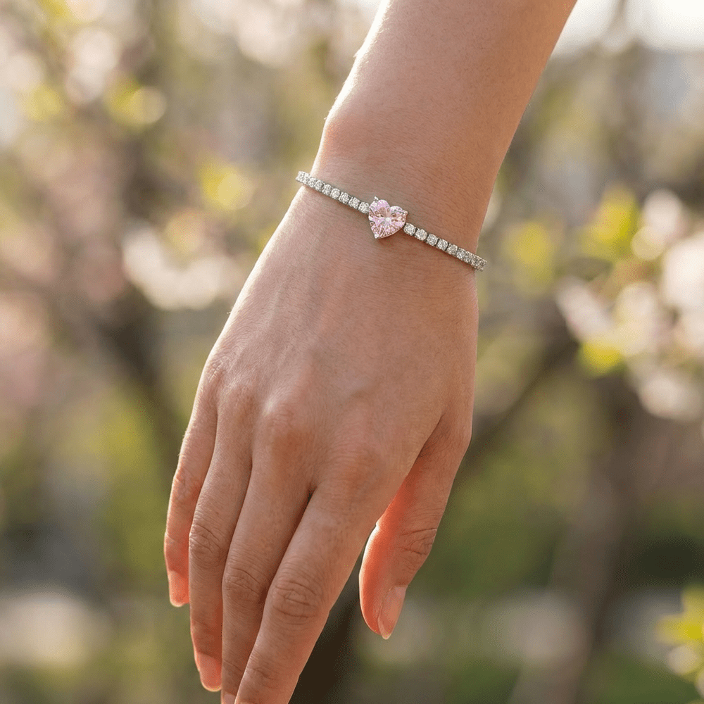 Grace exkluzív kristályos karkötő whitegold-pink