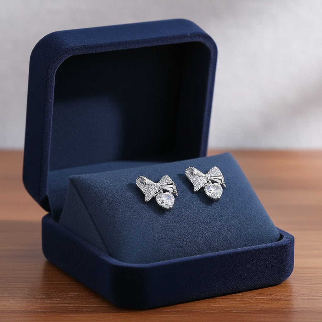 Kristály masni fülbevaló whitegold