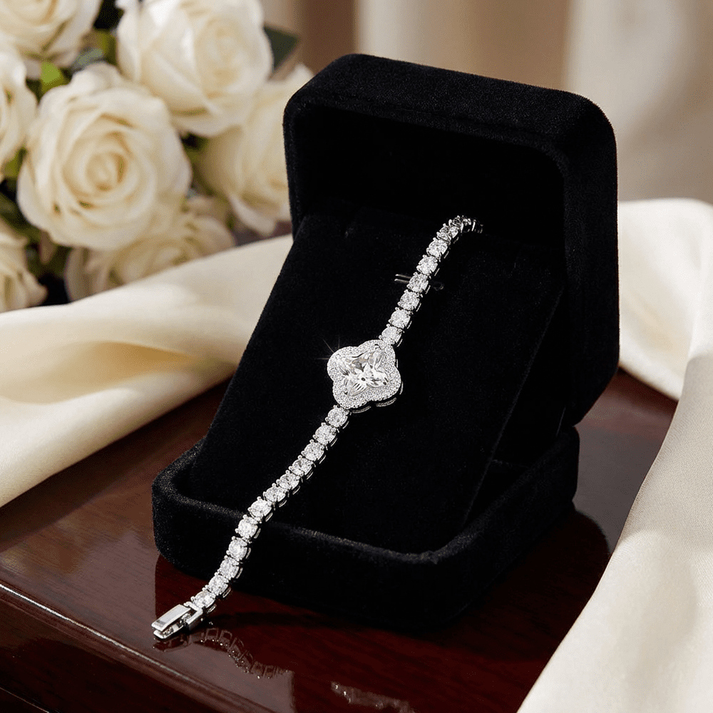 Marta tenisz karkötő virág dísszel whitegold-fehér