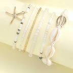 Smoon kagylós-tengeri csillagos bokalánc szett fehér