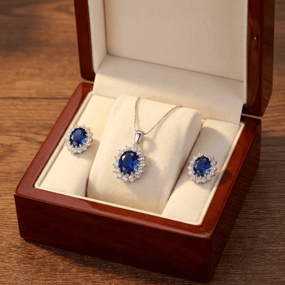 Smoon Elaris ékszer szett whitegold-kék