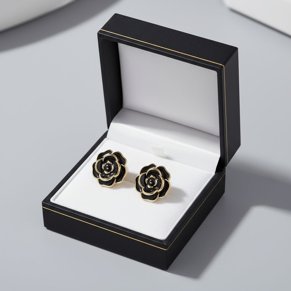 Syrine női fülbevaló fekete-arany