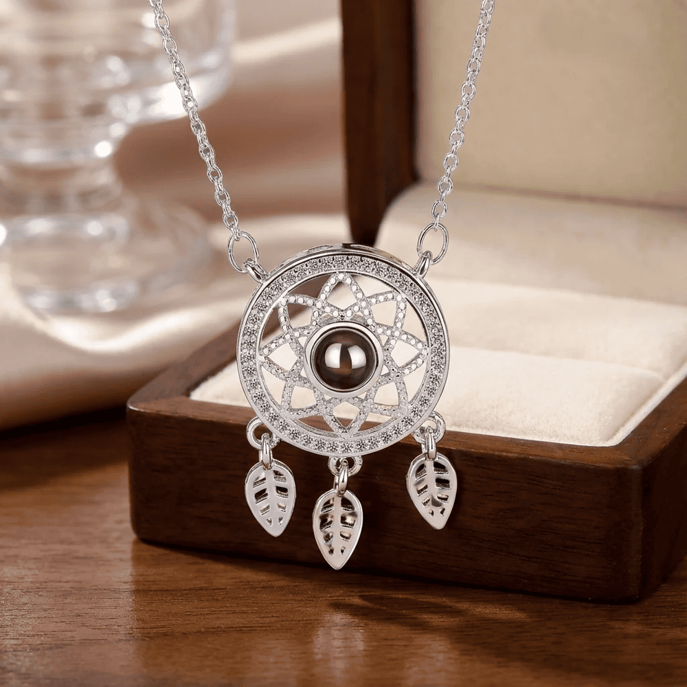 Mini álomfogó nyaklánc whitegold