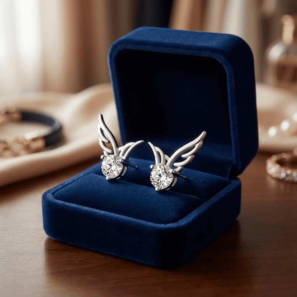 Angyalszárnyak fülbevaló whitegold