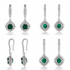 Ema női fülbevaló whitegold-zöld