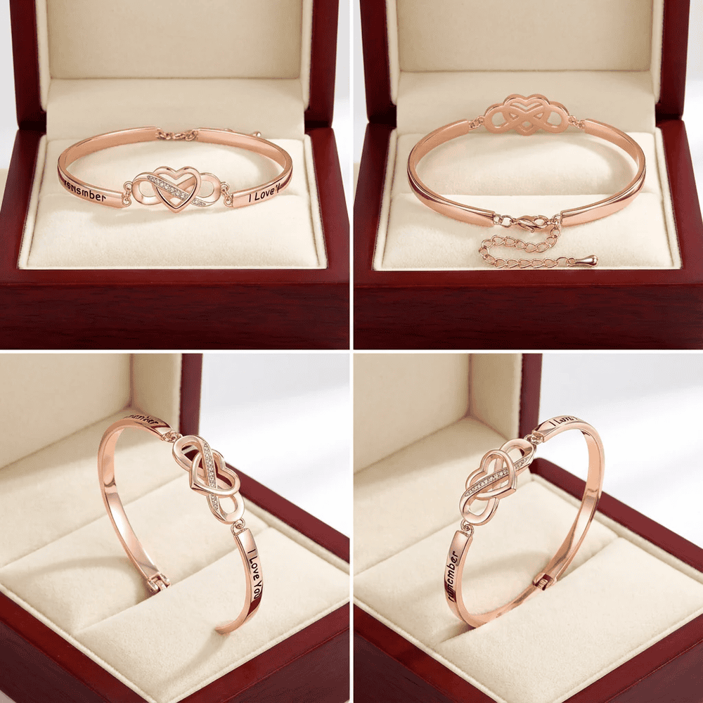 Remember szív-végtelen karkötő rosegold