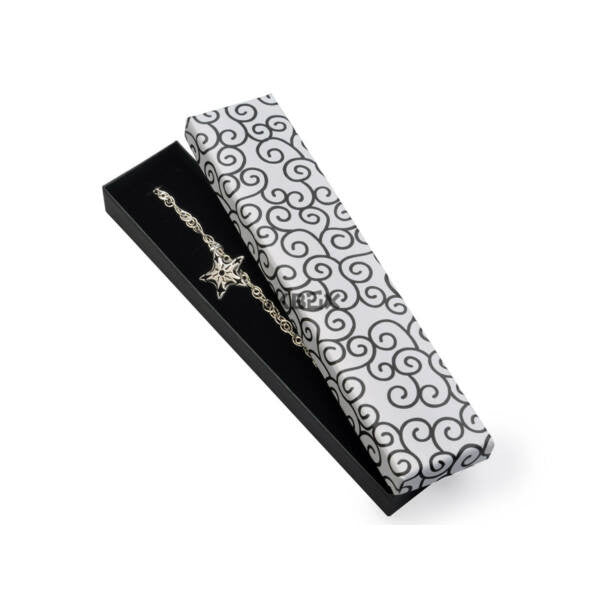 Mintás díszdoboz ékszeróra-karlánc 205x45x22 mm