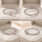 Grace exkluzív kristályos karkötő whitegold-pink