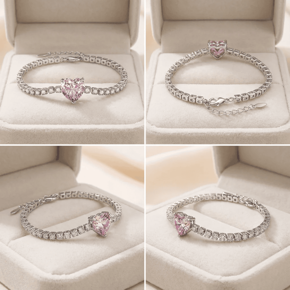 Grace exkluzív kristályos karkötő whitegold-pink