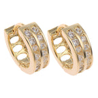 Kétsoros kis karika fülbevaló gold