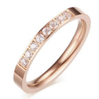 Csillogó egysoros nemesacél gyűrű rosegold