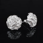 Ezüstös rózsa fülbevaló