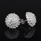 Ezüstös virág fülbevaló