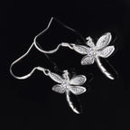 Ezüstös szitakötő fülbevaló