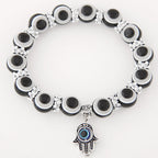 Hamsza védelmező karkötő ezüst-fekete