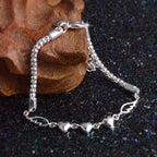 Ezüstös szív-szárnyak karkötő