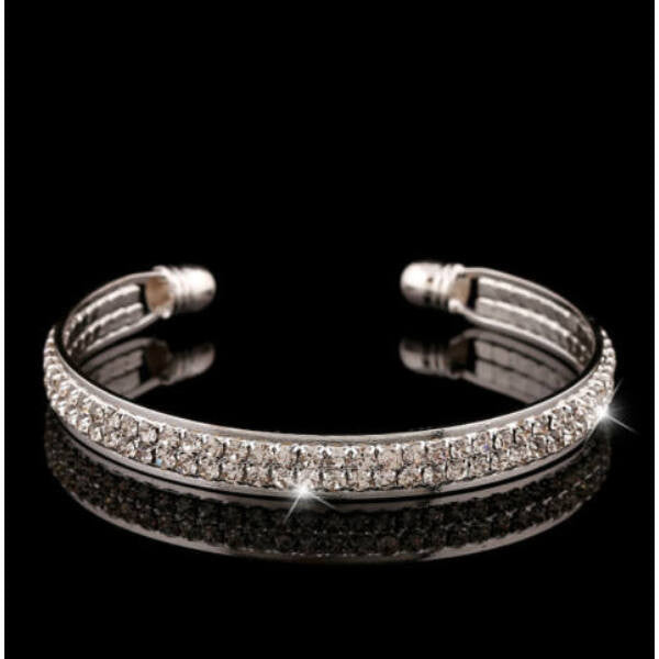 Két kristálysoros karperec whitegold