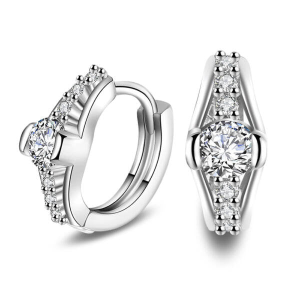 Beszúrós négyzet kristály fülbevaló pink-gold