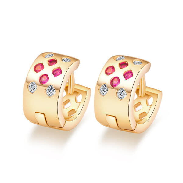 Vanita színes kristályos kis karika fülbevaló gold