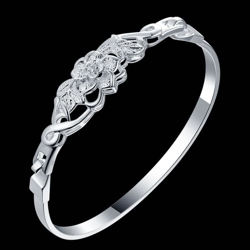 Ezüstös virágos karperec