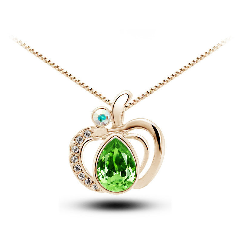 Alma medálos nyaklánc gold-zöld