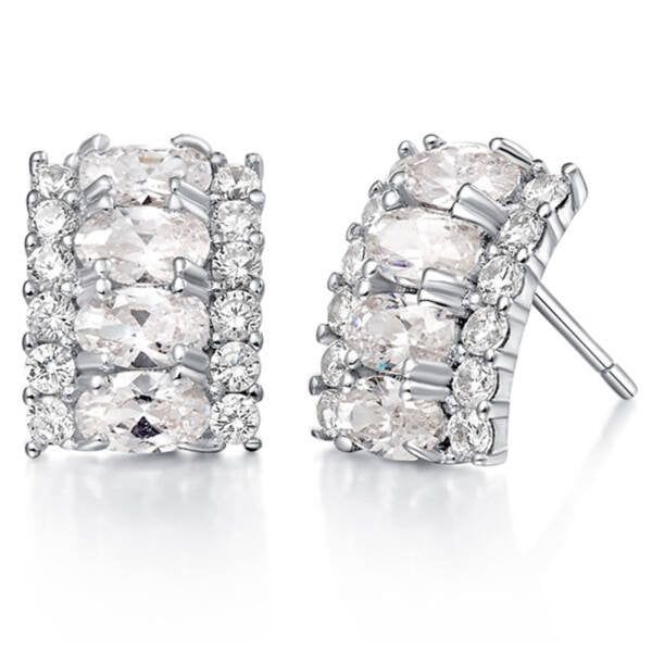 Carolina Swarovski kristályos fülbevaló fehér