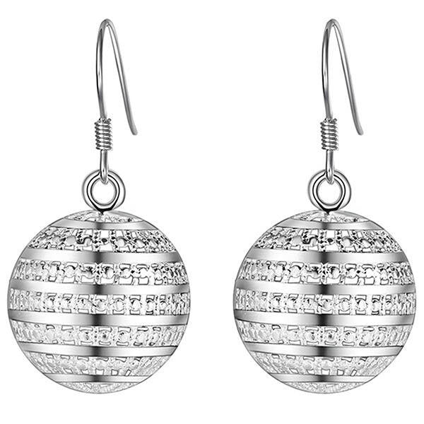 Ezüstözött lógós gömb fülbevaló