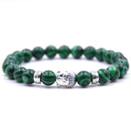 Buddhás ásványi karkötő zöld malachit