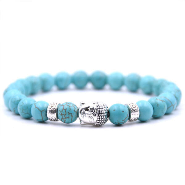 Buddhás ásványi karkötő türkiz